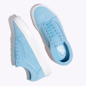 Vans Erkek Spor Ayakkabı Soft Suede Old Skool Mavi/Beyaz | 22770-353